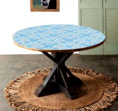 Handmade Table Top in Sky Blue Colour
