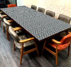 Dark Finish Wood and Resin Table Top for Dining Table