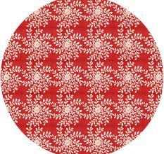 Beautiful Red Floral & Leaf Patterned Table Top