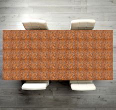Handmade Wood and Resin Table Top in Orange & Gray Colour