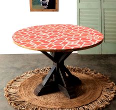 Handmade Table Top Made of Wood and Resin