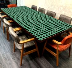 Adorning Wood and Resin Table Top in Dark Finish