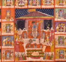 Lovely Pichwai Painting of Hindu God Temple