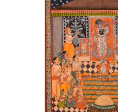 Hindu God and Devotee Pichwai Painting for Prayer Room