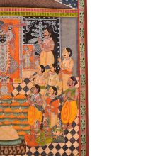 Hindu God and Devotee Pichwai Painting for Prayer Room