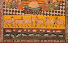 Hindu God and Devotee Pichwai Painting for Prayer Room