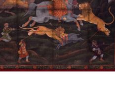 Hunting Scenery Pichwai Painting for Home Decoration