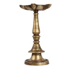 Vintage Brass Oil Lamp with 5 Jyots