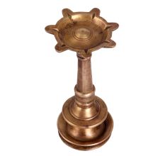 Handcrafted 7 Jyots Brass Oil Lamp for Decor