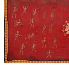 Beautiful Pichwai Painting on Red Fabri Cloth