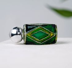 Green Coloured Glass Bottle for Home Decoration