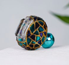 Blue-Coloured Glass Bottle for Perfume