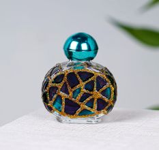 Blue-Coloured Glass Bottle for Perfume