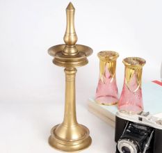 Handcrafted Oil Lamp in South Indian Art