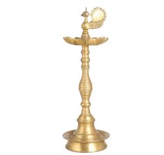 Brass Peacock Oil Lamp for Home Decoration