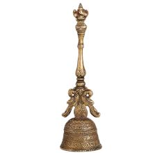 Brass Bell Carved with Lord Ganesha on Handle
