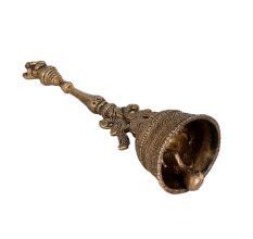 Brass Bell Carved with Lord Ganesha on Handle