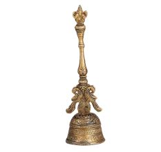 Brass Bell Carved with Lord Ganesha on Handle