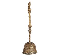 Brass Bell Carved with Lord Ganesha on Handle