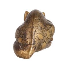 Brass Statue of Cat in Offensive Position