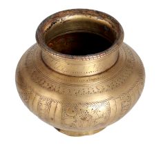 Engraved Brass Holy Water Pot for Decoration