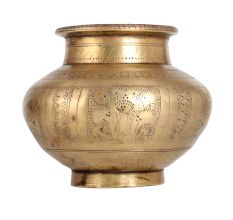 Engraved Brass Holy Water Pot for Decoration