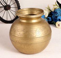Used Indian Brass Lota for Decoration