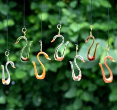 Glass Multicolor Duck Christmas Tree Decoration Ornaments Set of 8 Pcs