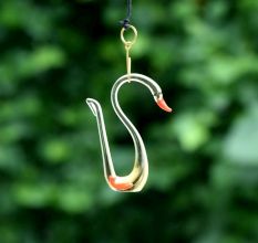 Glass Multicolor Duck Christmas Tree Decoration Ornaments Set of 8 Pcs