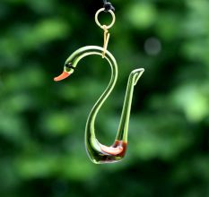 Glass Multicolor Duck Christmas Tree Decoration Ornaments Set of 8 Pcs