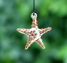 Multicolor Beach Theme Assorted Starfish Christmas Tree Ornaments Set of 10 Pcs