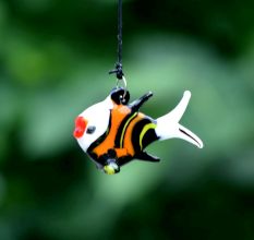 Assotrted Multicolor Glass Fish Christmas Tree Decorations Ornament Set of 10 Pcs