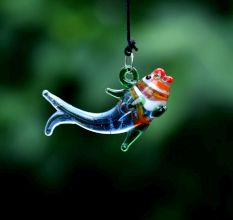 Assotrted Multicolor Glass Fish Christmas Tree Decorations Ornament Set of 10 Pcs