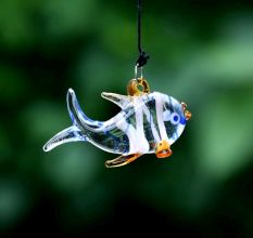 Assotrted Multicolor Glass Fish Christmas Tree Decorations Ornament Set of 10 Pcs