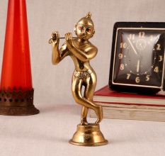 Lovely Brass Lord Krishna Statue for Worship