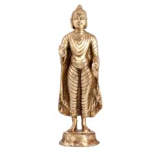 Brass Standing Lord Buddha Statue