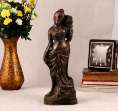Handmade Brass Standing Lady Statue
