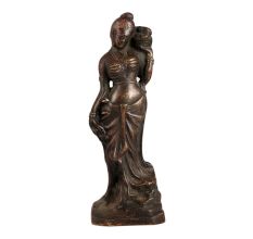 Handmade Brass Standing Lady Statue