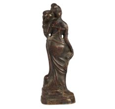 Handmade Brass Standing Lady Statue