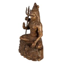 Brass Seated Lord Shiva Statue for Decor