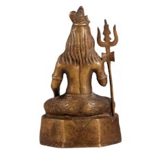 Brass Seated Lord Shiva Statue for Decor