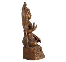 Brass Seated Lord Shiva Statue for Decor