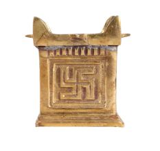 Cube Shaped Brass Oil Lamp for Decor