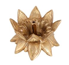 Brass Lotus Shaped Oil Lamp for Rituals