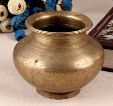 Indian Sturdy Brass Water Pot Lota for Decor