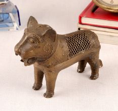 Traditional Lion Statue in Tribal Art