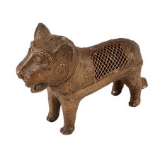 Traditional Lion Statue in Tribal Art