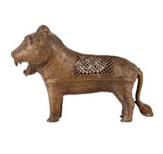 Traditional Lion Statue in Tribal Art