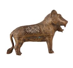 Traditional Lion Statue in Tribal Art
