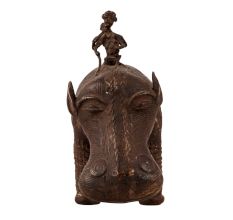 Brass Hippopotamus Statue with Riders